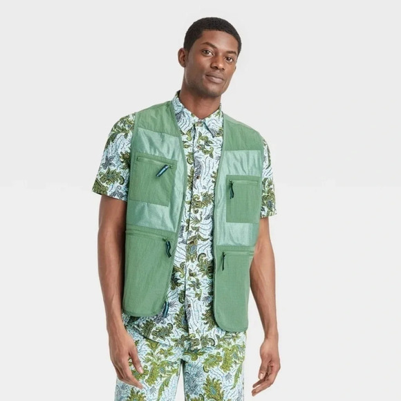 HOUSTON WHITE Collection Adult Unisex Green Ripstop Multi Pocket Vest Size XL - Picture 4 of 15